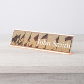 Porte-nom Pour Bureau Drapeaux au coucher du soleil American Patriotic U (Devant)