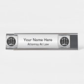 Porte-nom Pour Bureau Droit | Scales de justice | Avocat (Devant)