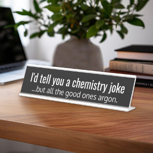 Porte-nom Pour Bureau Drôle Citation de l'enseignant en chimie - argon