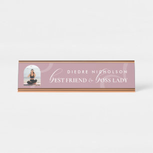 Porte-nom Pour Bureau Drôle Mignonne Chic Meilleure Amie et Patronne Gal