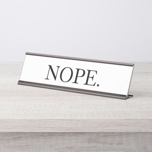 Porte-nom Pour Bureau Drôle Nope (Devant)