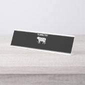 Porte-nom Pour Bureau Drôle Vache Barbecue Pit Master Cadeau (Devant)