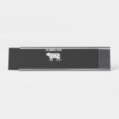 Porte-nom Pour Bureau Drôle Vache Barbecue Pit Master Cadeau (Devant)