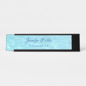Porte-nom Pour Bureau Eau bleu élegant Aqua Modèle manuscrit (Devant)