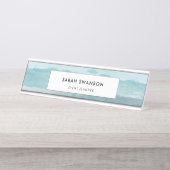 Porte-nom Pour Bureau Eau bleu mer Abstraite (Devant)