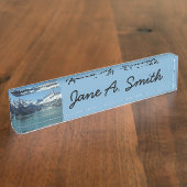 Porte-nom Pour Bureau Eaux glaciaires de l'Alaska (Taille)