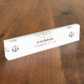 Porte-nom Pour Bureau Échelles classiques de justice | Noir (Taille)