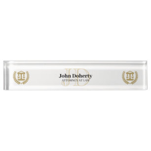 Porte-nom Pour Bureau Échelles classiques de justice   Noir
