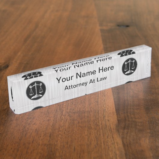 Porte-nom Pour Bureau Échelles de la loi | de justice (Taille)