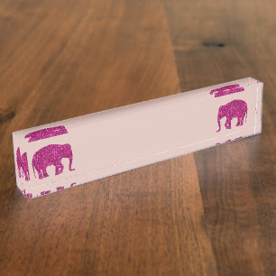 Porte-nom Pour Bureau Éclairage rose étincelant rose rose