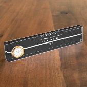 Porte-nom Pour Bureau Écluse de monogramme EMS en ligne blanche mince (Taille)