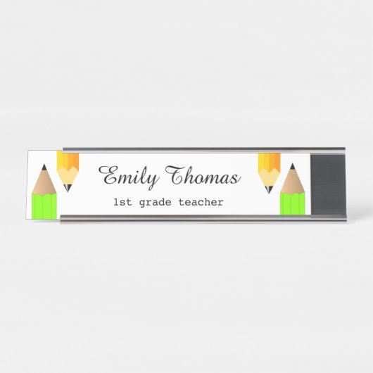 Porte-nom Pour Bureau École Cute Pencils (Devant)