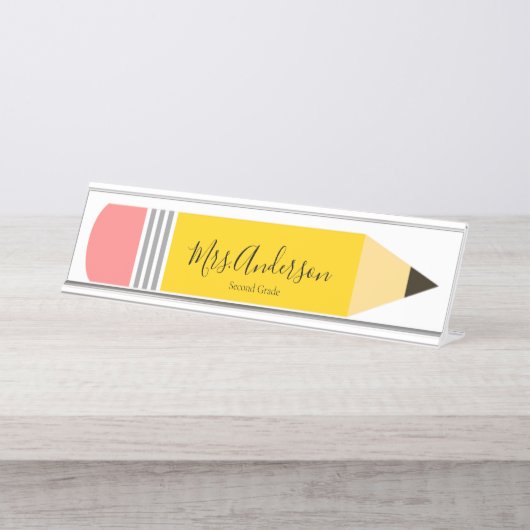 Porte-nom Pour Bureau École de Crayon (Devant)