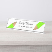 Porte-nom Pour Bureau École de crayons verts (Devant)