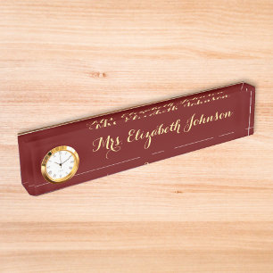Porte-nom Pour Bureau Ecole d'enseignement de script élégant professionn