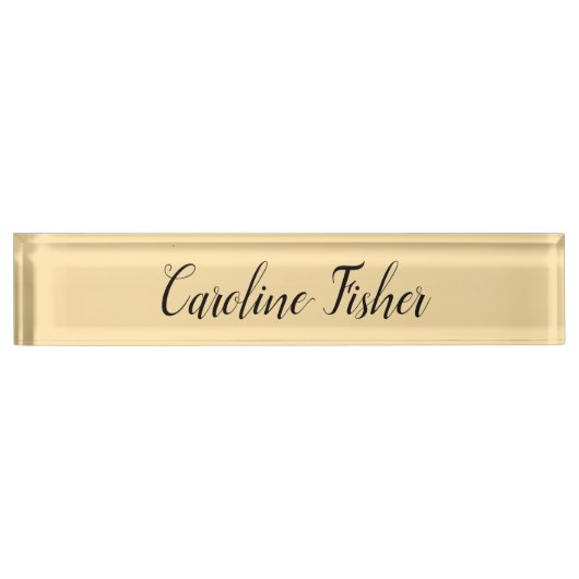 Porte-nom Pour Bureau Écriture Manuelle Classique Simple Beige (Devant)