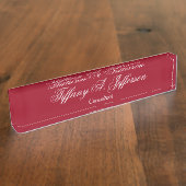 Porte-nom Pour Bureau Écriture manuscrite classique unique Red Carmine S (Taille)
