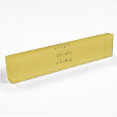 Porte-nom Pour Bureau Écriture manuscrite professionnelle couleur or