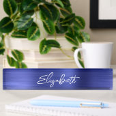 Porte-nom Pour Bureau Écriture moderne pinceau bleu saphir