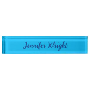 Porte-nom Pour Bureau Écriture professionnelle minimaliste, bleu ciel