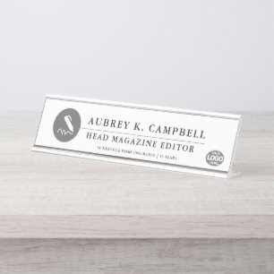 Porte-nom Pour Bureau Écrivain + Agents notaires Minimal
