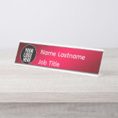 Porte-nom Pour Bureau Editable Logo Desk Nameplate (Devant)