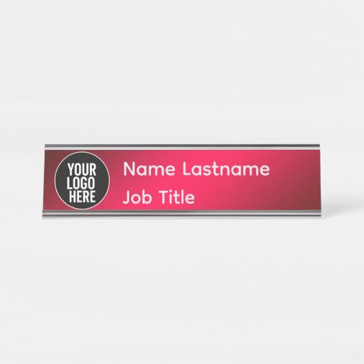 Porte-nom Pour Bureau Editable Logo Desk Nameplate (Devant)