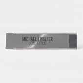 Porte-nom Pour Bureau Effet métal argenté, professionnel (Devant)