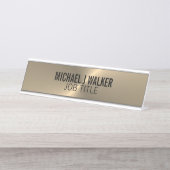Porte-nom Pour Bureau Effet métal or, professionnel (Devant)