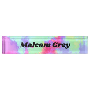 Porte-nom Pour Bureau Effet Peinture arc-en-ciel