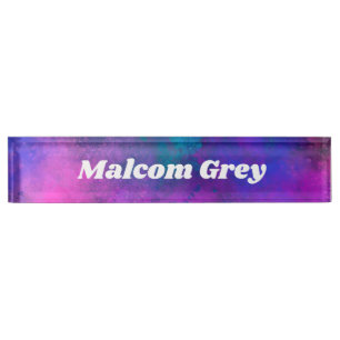 Porte-nom Pour Bureau Effet Splatter de peinture de galaxie