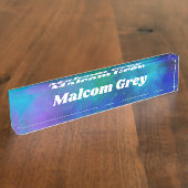 Porte-nom Pour Bureau Effet Splatter de peinture de galaxie (Taille)