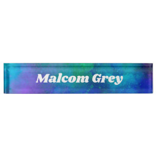 Porte-nom Pour Bureau Effet Splatter de peinture de galaxie