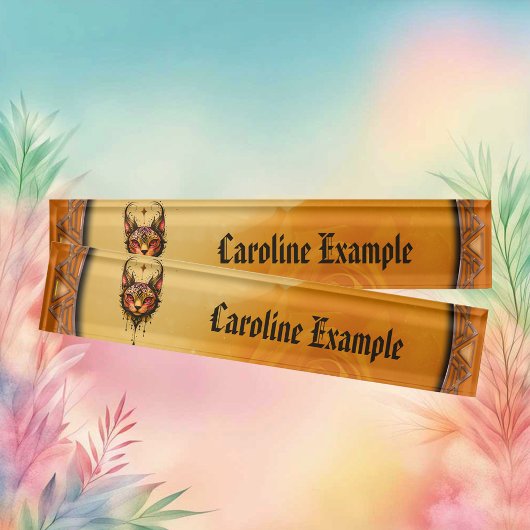 Porte-nom Pour Bureau Elégance ornementale : Portrait d'un chat.