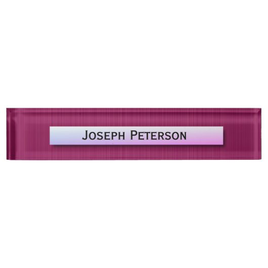 Porte-nom Pour Bureau Élégance texturée de Maroon (Devant)
