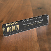 Porte-nom Pour Bureau Élégant Agent de prêt Notaire Or  (Taille)