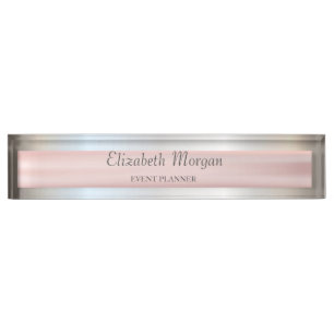 Porte-nom Pour Bureau Élégant Argent Élégant, Bande