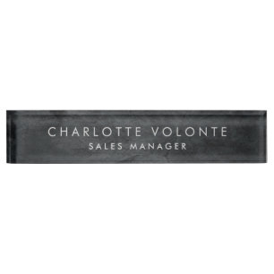 Porte-nom Pour Bureau Élégant Art professionnel gris élégant