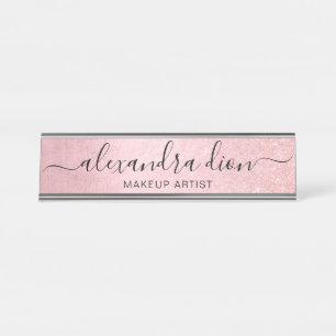 Porte-nom Pour Bureau Elégant artiste de maquillage de parties scintill