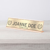 Porte-nom Pour Bureau Élégant Avocat Procureur Scales De Justice (Devant)