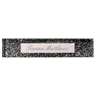Porte-nom Pour Bureau Élégant bijou Scatter Diamond Sparkle Design