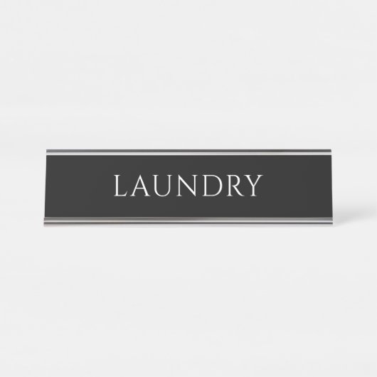 Porte-nom Pour Bureau Elegant Black Laundry Room Name Plate (Devant)