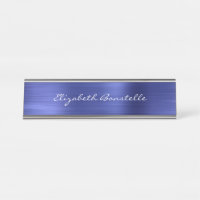 Élégant bleu brossé métal écriture