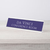 Porte-nom Pour Bureau Elegant Blue Conference Room Name Plate (Devant)