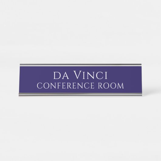 Porte-nom Pour Bureau Elegant Blue Conference Room Name Plate (Devant)