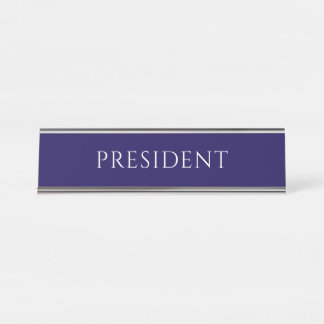 Porte-nom Pour Bureau Elegant Blue President Name Plate