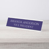 Porte-nom Pour Bureau Elegant Blue Vice President Title Name Plate (Devant)