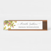 Porte-nom Pour Bureau Elégant Boho Liberty Custom Professional Floral (Devant)