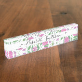 Porte-nom Pour Bureau Elégant Boho Liberty Custom Professional Floral (Taille)