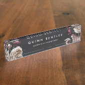 Porte-nom Pour Bureau Elégant Bouquet floral foncé (Taille)